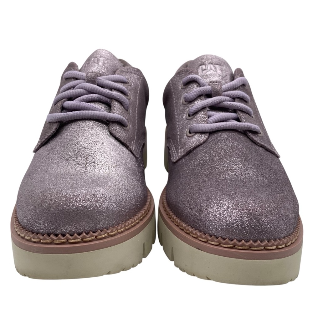 CAT Brand Womens Shoes Leather Platform Oxford Sz 6 Purple Chunky Preppy Modern - Picture 8 of 15